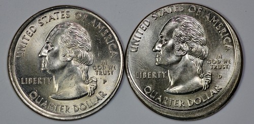 1999-P Connecticut 25c and 1999-D Georgia 25c State Quarter Errors Broadstruck - Picture 2 of 3