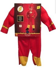 New Boys DC Comics Flash Toddler Halloween Yellow Red Cosplay Costume 3T 4T