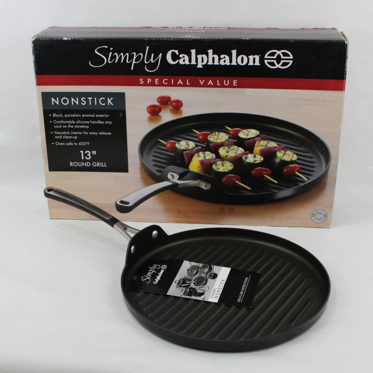 Calphalon Sartén Para Parrilla Redonda 13" Antiadherente Color Negro