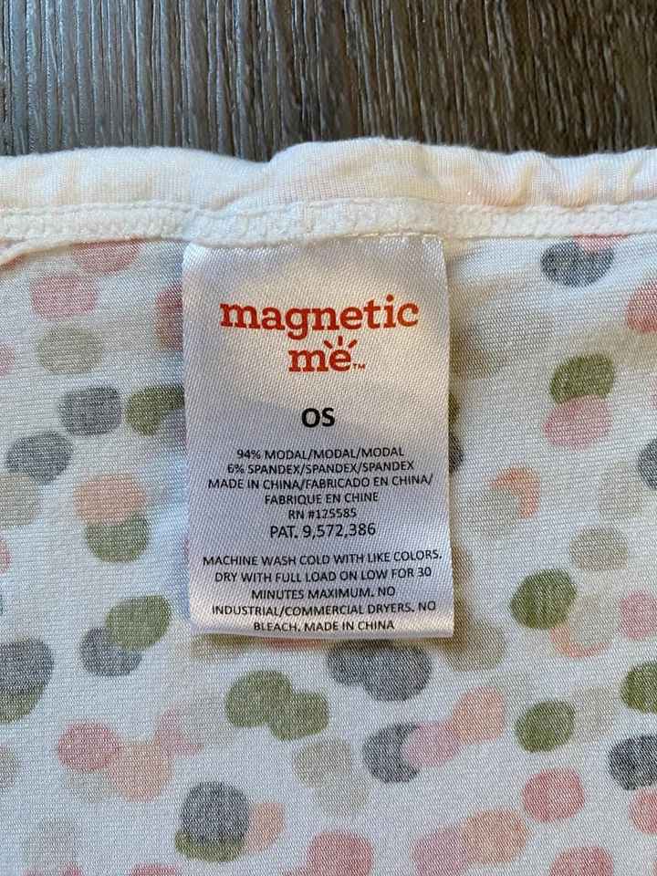 MAGNETIC ME ivory with polka dot thin lightweight swaddling blanket~MODAL~ - Image 3 of 4