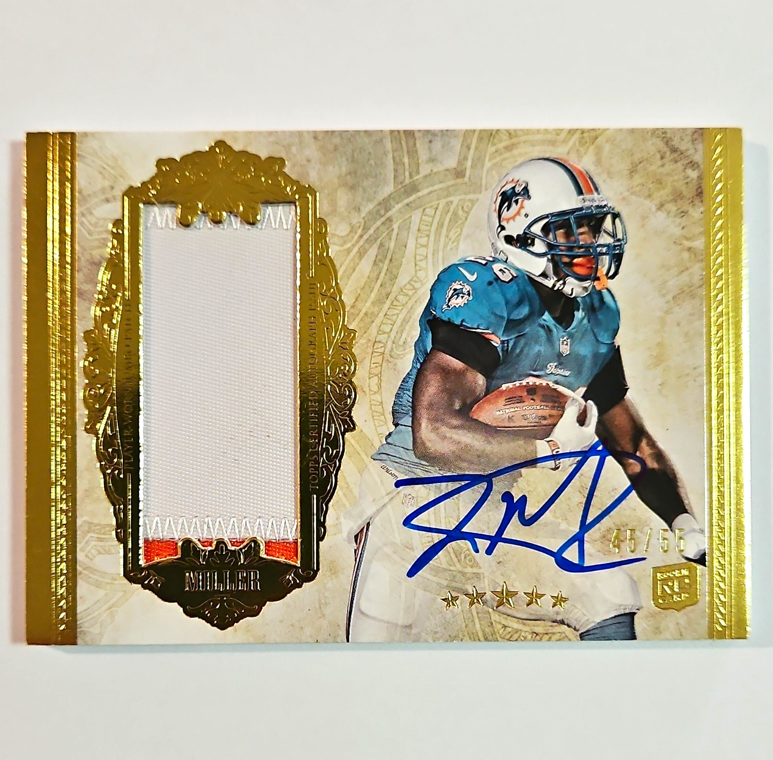 2012 Topps Five Star Five Star Career Lamar Miller Dolphins Auto Mem #163  45/55