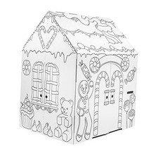 House - Kids Art Craft for Indoor Fun, Color Favorite Holiday Gingerbread