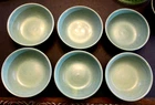 VTG 6 Lot 1940's Red wing Salad Cereal Soup Bowl Brown Green Trim USA Stoneware