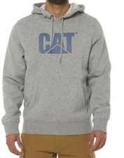 Caterpillar Foundation Men's Hoodie Hooded Sweatshirt Heather Grey Logo Medium