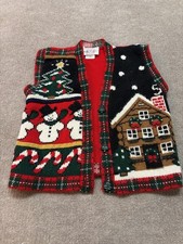Vintage Heartworks Christmas Sweater Vest Made in USA kids small 0451