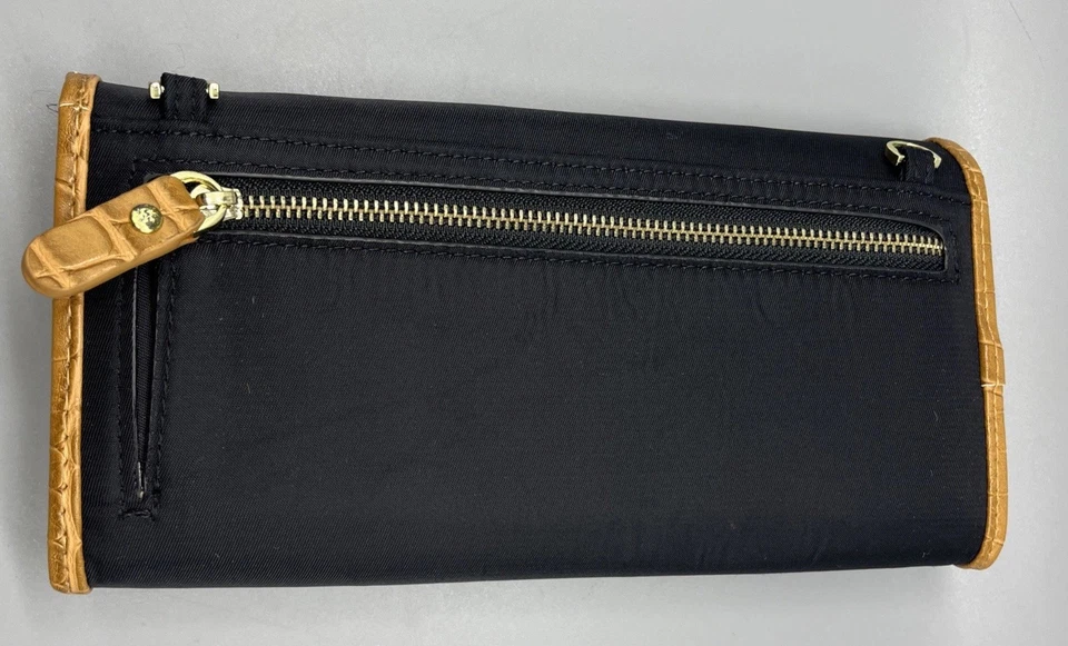 Бумажник женский Samantha коричневый черный нейлон для путешествий без ремня хорошее состояние б/у - Изображение 3 из 4