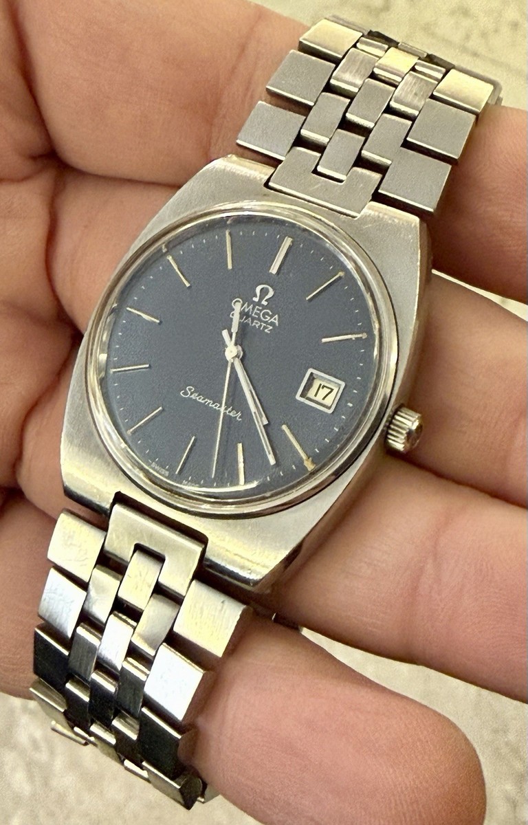 Ω⌚ OMEGA Seamaster Quartz 196.0083 Navy Dial Rare Vintage c1977
