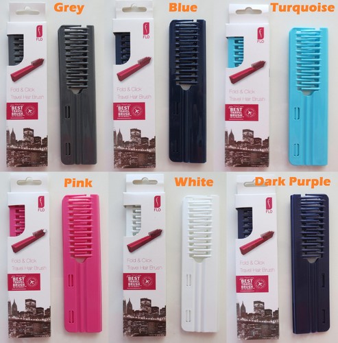 FLO Pocket Travel Hair Brush Comb FOLD & CLICK Hairdressing Styling Salon Beauty - Picture 1 of 26