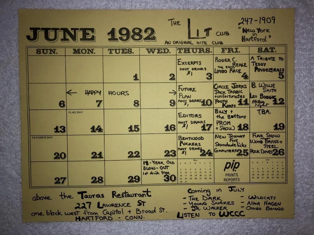 LIT CLUB (CT) June 1982 Calendar Punk Flyer CIRCLE JERKS 8.5x11 kbd  hardcore | eBay