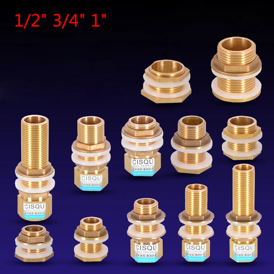 Conector de tanque de agua BSP 1/2" 3/4" 1" latón hembra/macho rosca junta de torre de agua