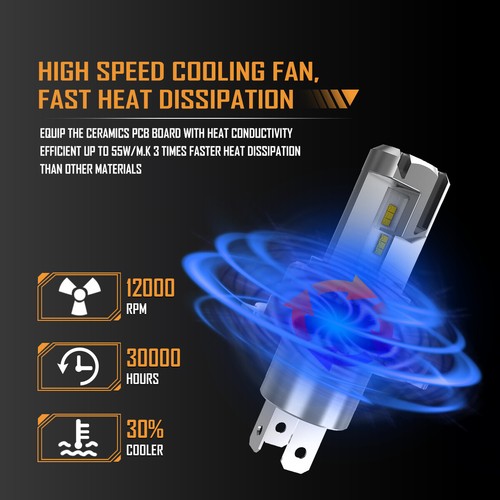 9003 H4 LED Headlight Bulb for Toyota Tundra 2000-2006 RAV4 2001-2005 2PCS - Picture 4 of 8