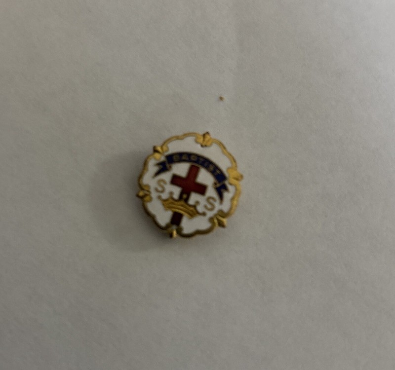 Vintage Baptist SS Sunday School Lapel Pin Cross & Crown Leavens Co.