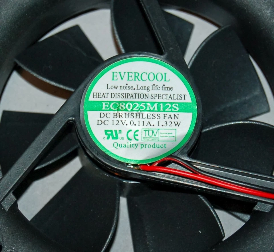 PC FAN Brushless EVERCOOL DC12V 0,11A EC8025M12S 70mm x 70mm NEW! - Image 3 of 4