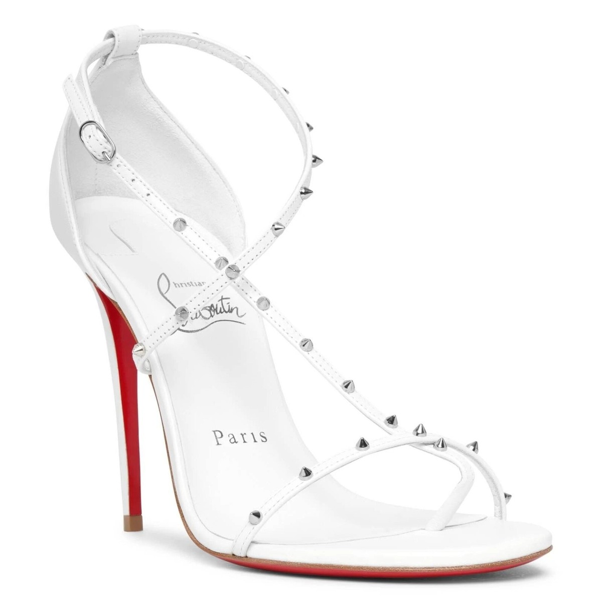 CHRISTIAN LOUBOUTIN Riojana 100 spikes White Leather