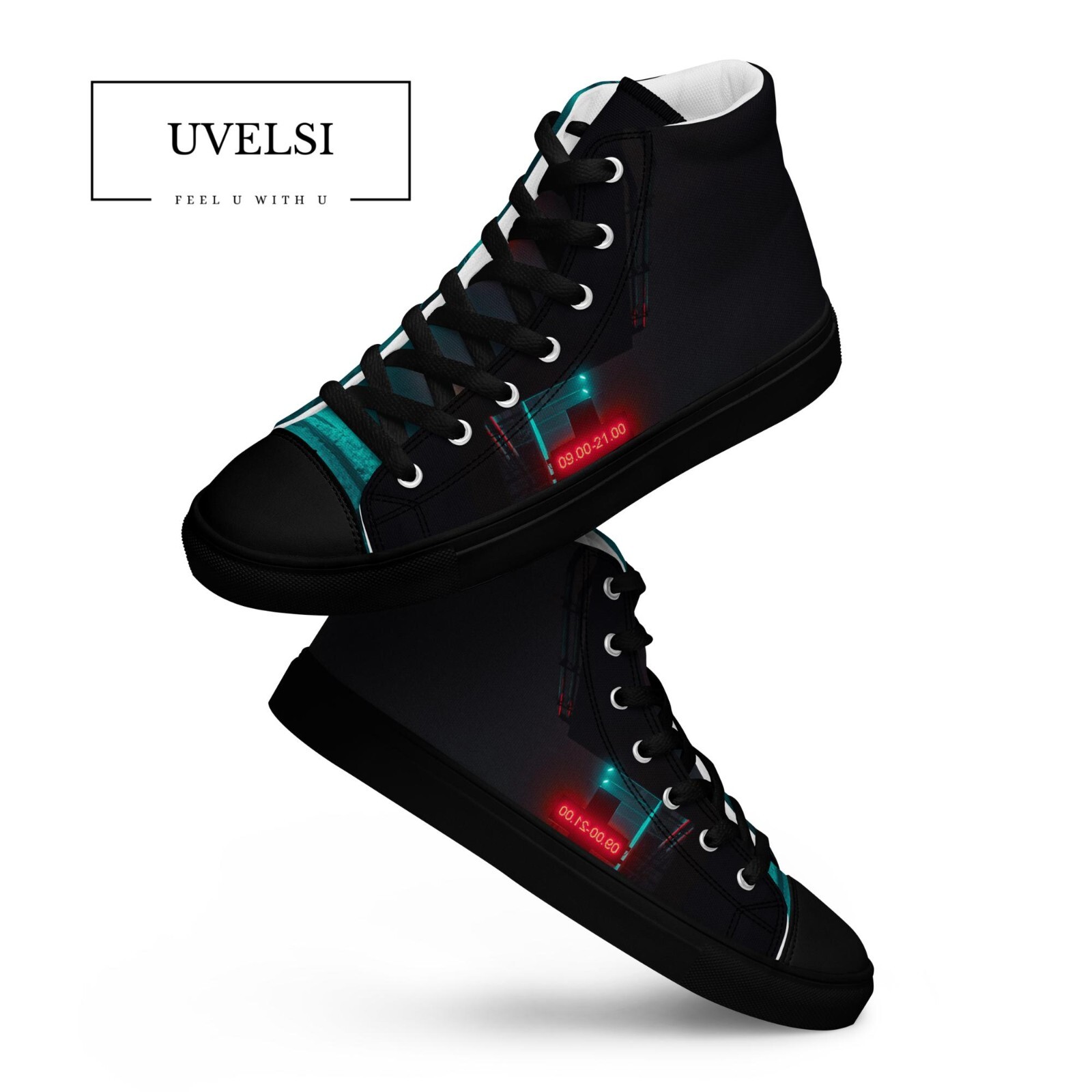 Night City Mens High Top Canvas Sneakers UVelsi Limited Edition Exclusive