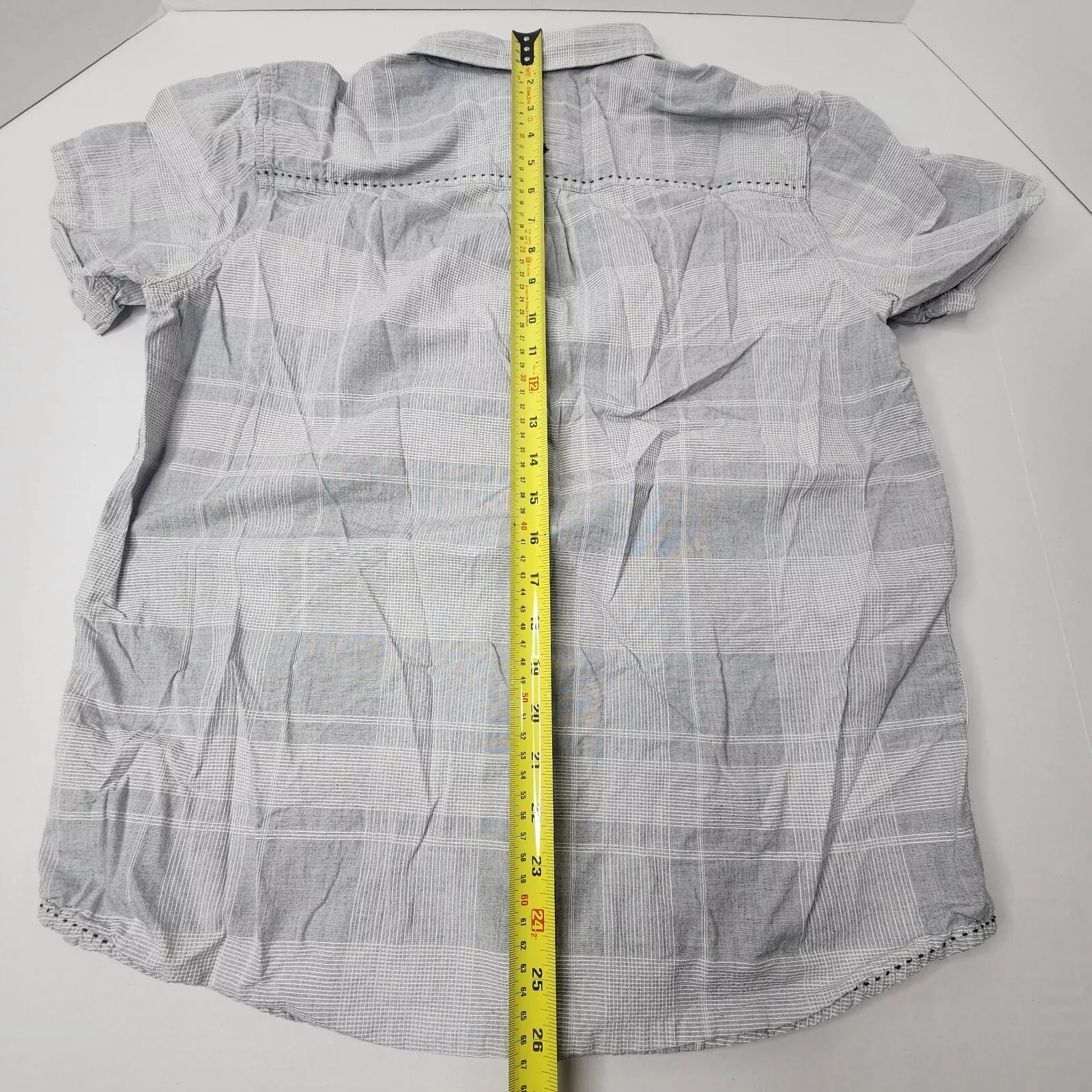 prana short sleeve button down striped pocket shirt