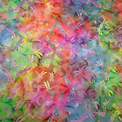 Dragonfly Batik, Rainbow of Multicolors, Quilting & Apparel Cotton, See Sizes