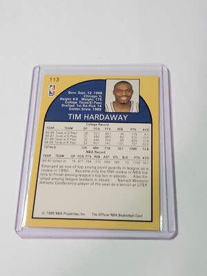 NBA HOOPS Tim Hardaway BD ERROR Rookie Card #113 RARE | eBay