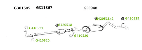Auspuff Endtopf Endrohr für Ford Ranger 2.5 Dual Cab 2001-2006 Diesel GFE948 - Bild 1 von 4