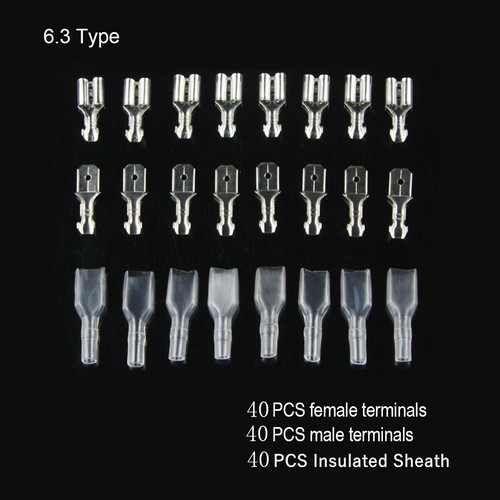 360PCS Female Male Spade Connectors Wire Crimp Terminals Set 2.8mm/4.8mm/6.3mm - Picture 5 of 12