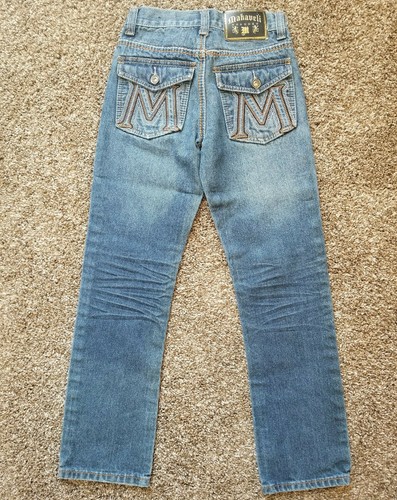 Makaveli Girls Size 10 (23x25) Straight Leg Embroidered Denim Blue Jeans - Bild 3 von 12