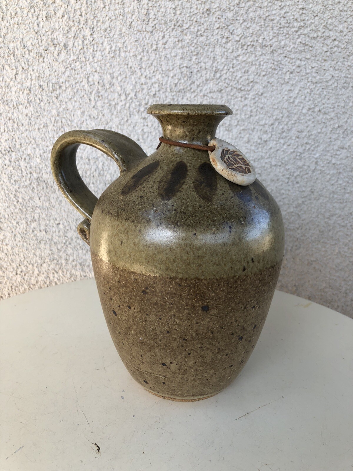 Vintage Wine Jug Decanter Stoneware Pottery Browns Signed eBay