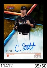 1-2018 BOWMAN'S BEST PROSPECTS GOLD REFRACTOR AUTO CONNOR SCOTT PIRATES 35/50