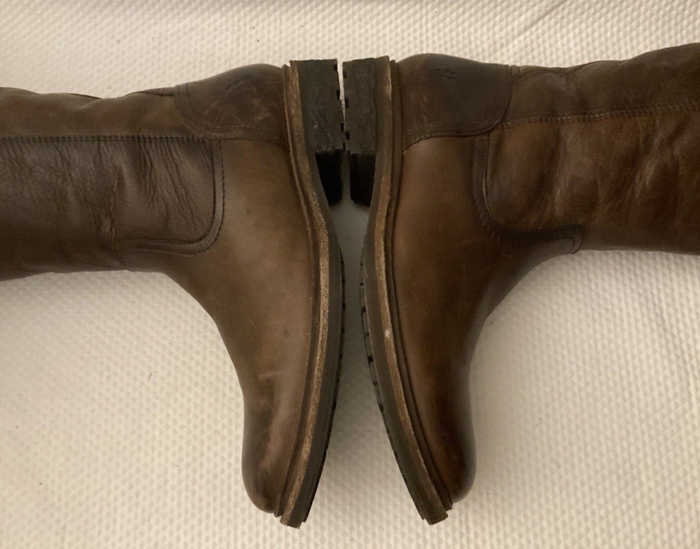 FRYE MARA Button Distressed Leather Shearling Fur… - image 7