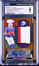 2024 Certified Freshman Fabric Mirror Orange Etch Keon Coleman /30 CGC 9 MINT