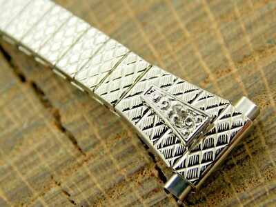 Vintage NOS Unused Speidel USA Stainless & Diamond Expansion Watch Band 9mm-12mm