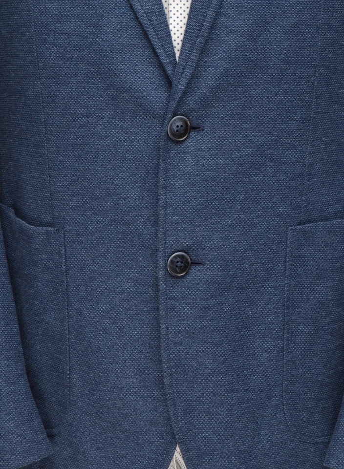 Men's HACKETT Blue Textured Knit Cotton 2Btn Blazer IT 52R / UK,US 42R VGC - Image 4 of 4