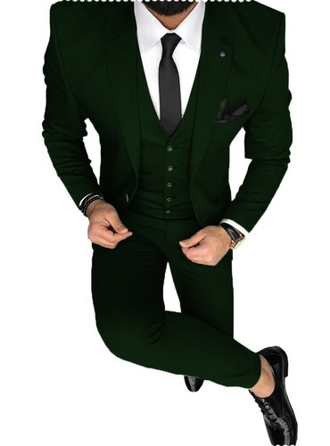 Mens 3 Piece Suits Wedding Groom Party Tuxedo Blazer+Vest+Pants Size 42r 44r 46r - Picture 20 of 29