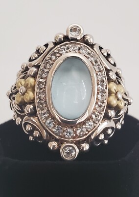 Barbara Bixby 925 Sterling 18K Gold, Blue White Topaz Shangri - Main Image