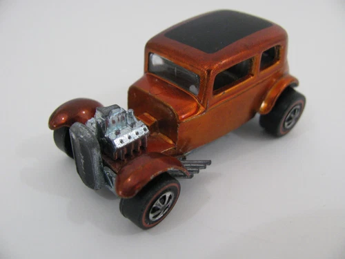 Vintage 1968 Mattel Hot Wheels Redline Orange Gold '32 Classic Ford Vicky EX
