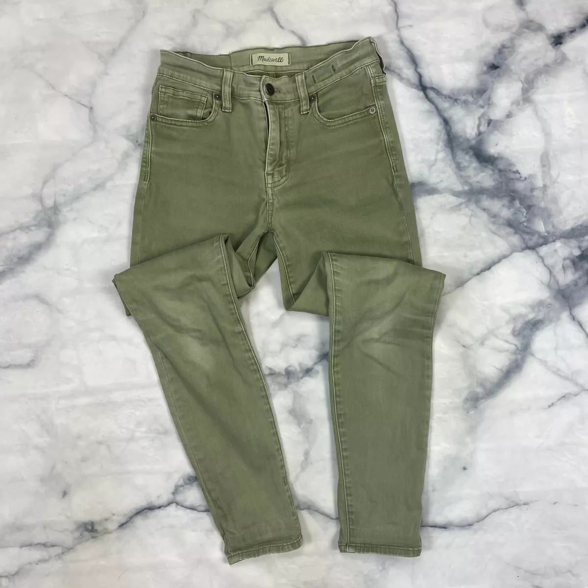 Madewell 9 High Riser Skinny Skinny Jeans Size 24 Garment Dyed F5202 Olive