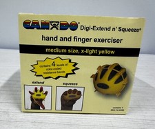 Cando 10-2280 Digi-Extend N Squeeze Hand Exerciser Yellow - Medium& Extra Light