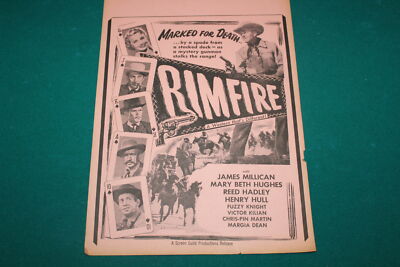 Original Movie Poster Handbill Western 1949 Rimfire James Millican 
