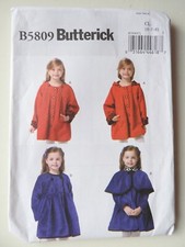 Butterick B5809  pattern Girts Coat w/ optional hood / cape  Ages 6 - 8 yrs NEW
