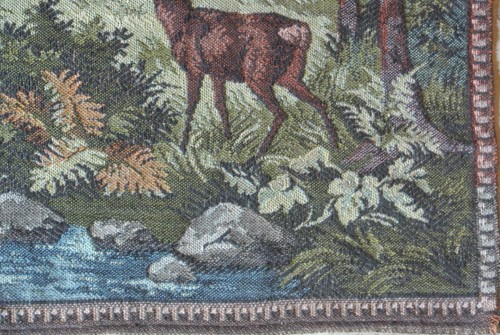 Tapiz colgante de pared escena ciervo verdure francés vintage 150x57 cm - Imagen 6 de 12