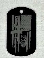 Laser Engraved FAAFO US Flag Military Style Dog Tag With Your Name
