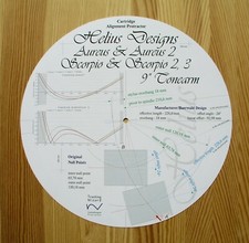 Helius Designs Aerus 1/2  Scorpio 1/2/3 Tonearm Cartridge Alignment Protractor