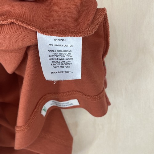 Linksoul Mens SS Tempus Fugit Orange Auburn Golf Wolfdancer Polo Shirt Large - Picture 8 of 12