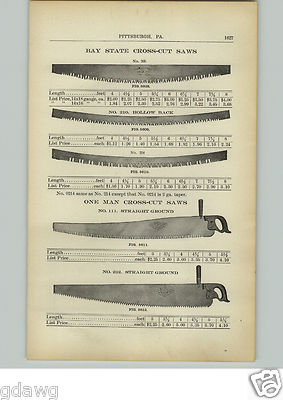 1910 PAPER AD 4 PG Crescent Ground Cross Cut 2 Two 1 Man Simonds Atkins Drag