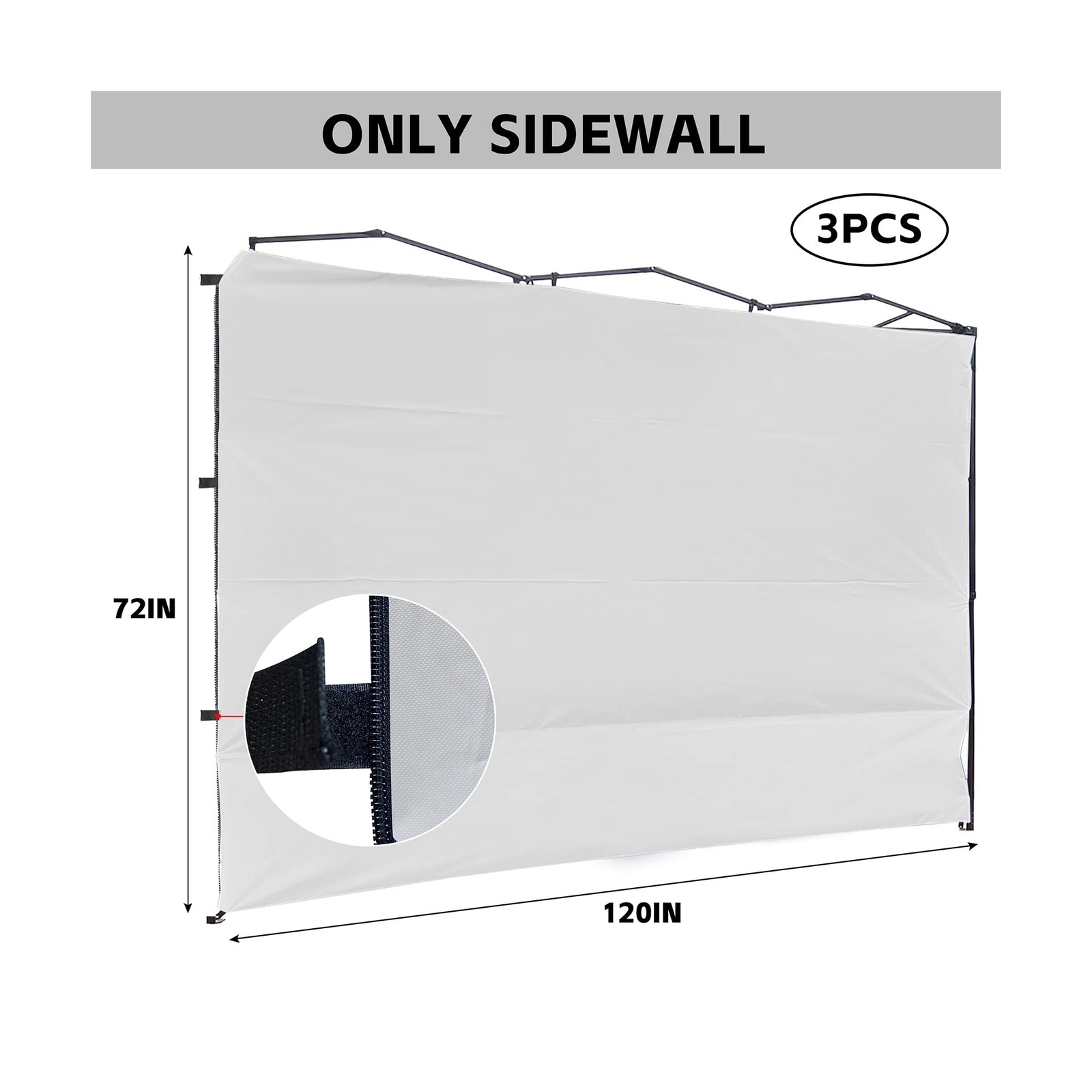 KAMPKEEPER Instant 10X10 Canopy Sidewalls with Zipper for Pop Up Canopy Frame...