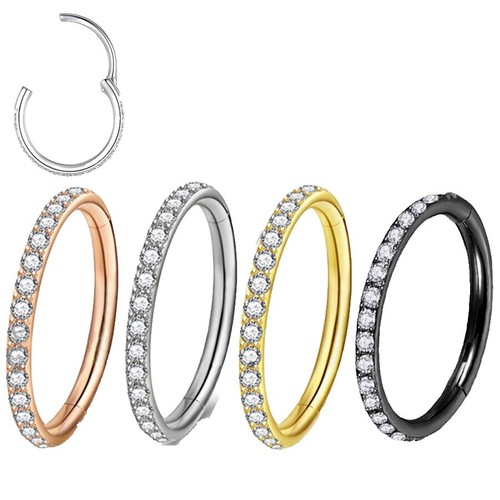 2 Anelli Per Piercing Naso/Orecchio - Acciaio Inossidabile 316L, 8mm/10mm, Argento - Foto 3