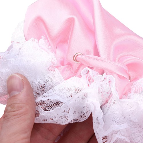 Mens Satin Floral Lace C-Strings Drawstring Sissy Mini Briefs Crossdress Panties - Picture 6 of 47