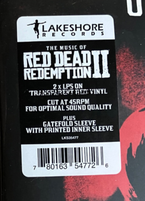 Music of RED DEAD REDEMPTION 2 Soundtrack 2LP 2019 US Red Vinyl