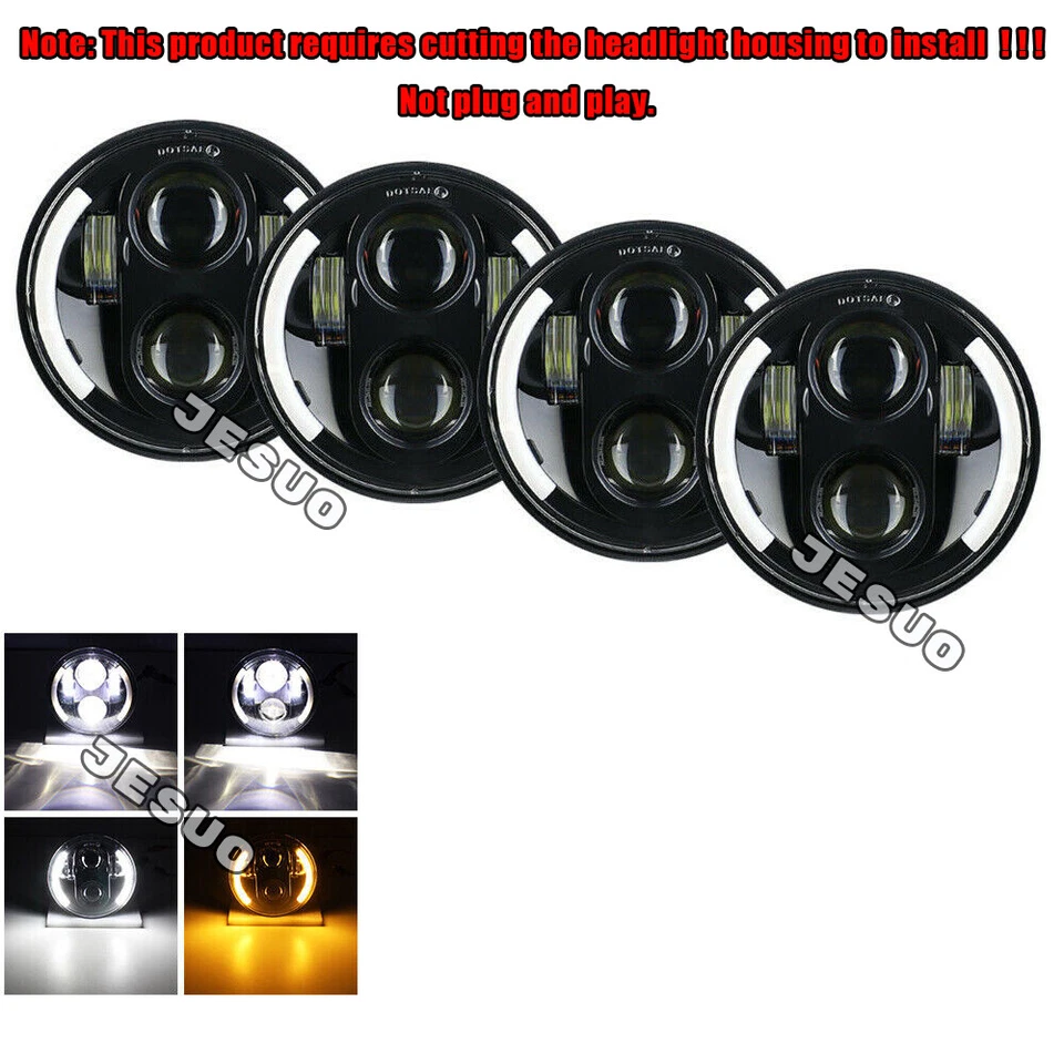 4pcs 5.75" LED Headlights Hi-Lo 6500K White for buick Electra LeSabre Skylark Foto 3 de 4