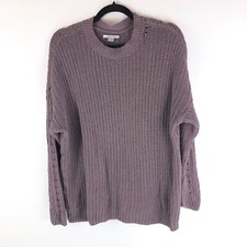 American Eagle Women's Sweater Knitted Long Sleeve Crew Neck Pullover Purple S