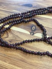 Deep Red Purple 3mm Round Polished Garnet Gemstone Beads 14in Strand